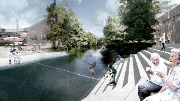 FutureBuilt-kommunen Bærum er en av de første kommunene i landet som tar i bruk klassifiseringsverktøyet BREEAM Communities. Her illustrasjon fra Hamang. Ill.: Haukur landskap