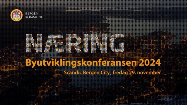 Fredag 29. november arrangerer Bergen kommune Byutviklingskonferansen 2024.