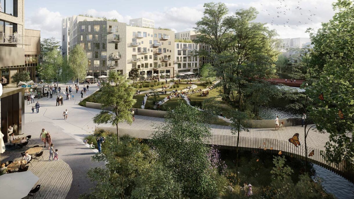 Fra lukkede og høye fasader til et åpent Kulturtorg. Ill.: A-lab/LPO/Mustad Eiendom