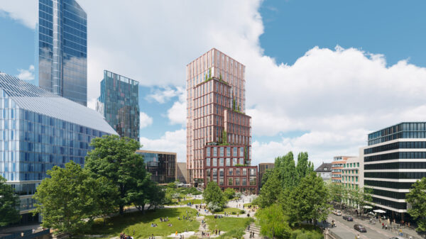 Vaterlandsparken med ny adkomst til Akerselva, økt biologisk mangfold og aktiviteter gjennom døgnet. Ill.: Henning Larsen/ Vivid visuals