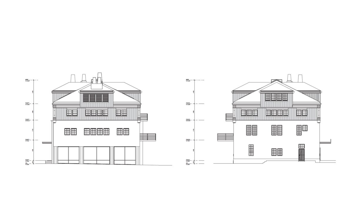 Fasade Sør og nord HILLE MELBYE ARKITEKTER AS