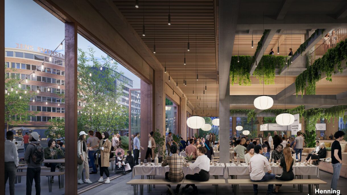 Lilletorget illustrasjon prosjektutvikling Byhuset Fellesbespisning